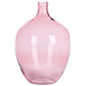 BELIANI Glazen Bloemenvaas 39 cm Roze BIRYANI