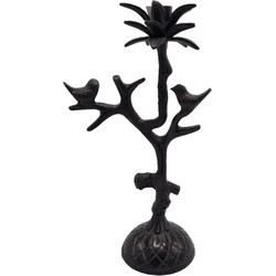 Deco4yourhome Kandelaar - Bird - Vogel - Palmboom - Black Antique - Zwart