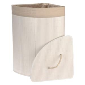 bathroomsolutions Bathroom Solutions - Eck-Wäschekorb Bambus Weiß Weiß