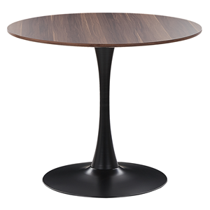 BELIANI Eettafel donker hout kleur / zwart ⌀ 90 cm BOCA