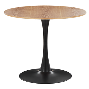 BELIANI Eettafel licht houtkleur / zwart ⌀ 90 cm BOCA