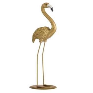 Leen Bakker Ornament Flamingo - goudkleur - 26,5x10x8,5 cm