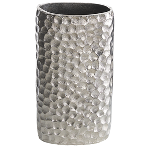 beliani Dekovase Silber 31 cm Aluminium mit glänzender Oberfläche Pflegeleicht Wohnartikel Moderner Glamouröser Stil - Silber