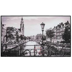 Reinders Schilderij Amsterdamse grachten - zwart/wit - 118x70 cm