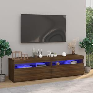vidaXL TV-Schrank TV-Schrank mit LED-Leuchten Räuchereiche 75x35x40 cm Lowboard