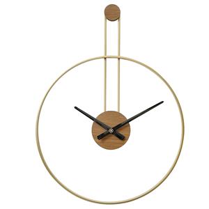 Lw Collection Wandklok Fargo goud 55cm - Wandklok modern - Stil uurwerk - Industriële wandklok