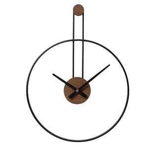 Lw Collection Wandklok Fargo zwart 55cm - Wandklok modern - Stil uurwerk - Industriële wandklok