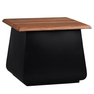 Beistelltisch 50x40x50 cm Schwarz/Natur aus Akazienholz und Metall WOMO-Design