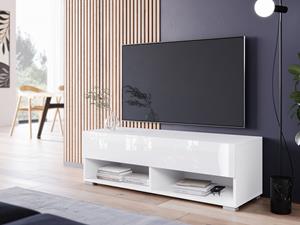 Mobistoxx TV-meubel ACAPULCO 1 klapdeur 100 cm wit/glanzend wit met led