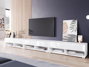 Mobistoxx TV-meubel ACAPULCO 3 klapdeur 300 cm wit/hoogglans wit zonder led