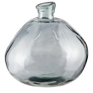 Leen Bakker Vaas charlotte Blauw - gerecycled glas - 33xø33 cm