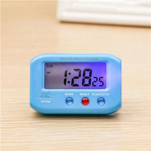huismerk Draagbare Pocket formaat digitale elektronische reizen alarm klok Automotive elektronische lichtgevende stopwatch LCD-klok (blauw)