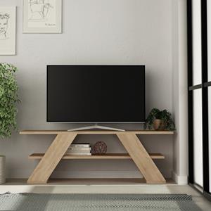 TV-Möbel 3 Regale Eiche Dekor L120 cm - Farfalla - Holz - Calicosy