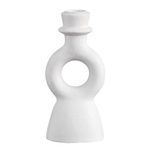 Leen Bakker Kandelaar Lumen - off-white - keramiek - 16,7x7,7x6 cm