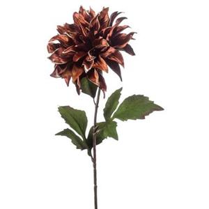 Leen Bakker Kunstbloem Dahlia - bruin - 65 cm