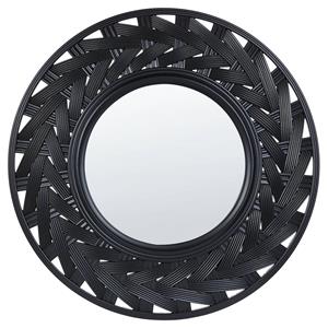 Beliani Tierga - Wandspiegel-zwart-synthetisch Materiaal, Glas