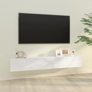VidaXL Tv-meubelen 2 St Wandgemonteerd 100x30x30 Cm Hout Hoogglans Wit