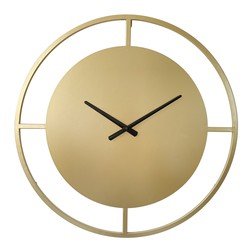 Lw Collection Wandklok Danial goud 80cm - Wandklok modern - Stil uurwerk - Industriële wandklok