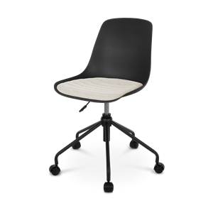 Nolon Nout bureaustoel zwart met beige zitkussen - zwart onderstel