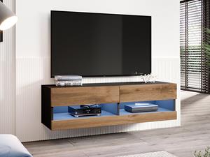 Mobistoxx Tv-meubel VIGOR 2 vakken zwart/wotan eik zonder led