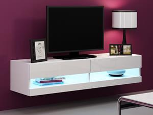 Mobistoxx Tv-meubel VIGOR 2 vakken wit/hoogglans wit zonder led