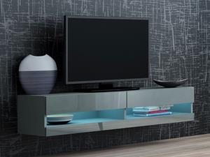 Mobistoxx Tv-meubel VIGOR 2 vakken grijs/hoogglans grijs met led