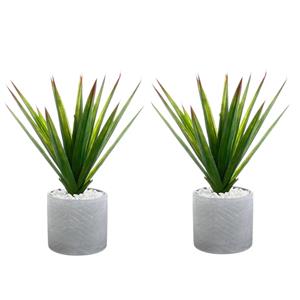 Atmosphera Set Van 2x Stuks  Aloe Vera Kunstplanten In Keramische Pot 47 Cm - Kunstplanten