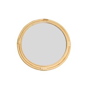 Orange85 Spiegel et Houten Rand - Rond - 60cm - Beige piegels