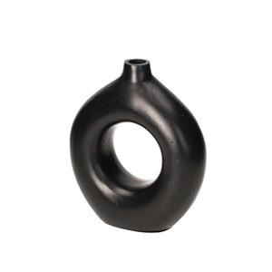 Vase Ronella schwarz matt moderne Blumenvase / Dekovase, LxBxH 19x8x23 cm - Boltze