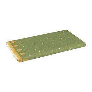 Xenos Duni tafelkleed - groen/ goud - 138x220 cm