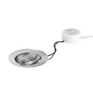 BRUMBERG LED inbouwspot Tirrel-R, RC, ronde driver, mat aluminium