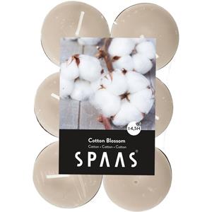 Candles by Spaas 60x Geurtheelichtjes Cotton Blossom/wit 4,5 branduren -