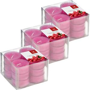 Trend Candles 36x Geurtheelichtjes cranberry/roze 4 branduren -
