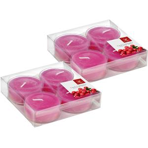 Trend Candles 8x Maxi geurtheelichtjes cranberry/roze 8 branduren -
