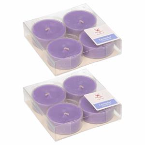 Trend Candles 8x Maxi geurtheelichtjes lavendel/paars 9 branduren -