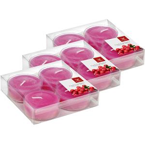 Trend Candles 24x Maxi geurtheelichtjes cranberry/roze 8 branduren -