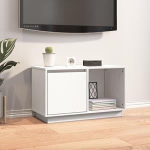 VidaXL Tv-meubel 74x35x44 cm massief grenenhout wit