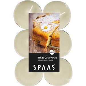 Candles by Spaas 60x Maxi geurtheelichtjes White Cake Vanilla/wit 10 branduren -