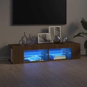 vidaXL TV-Schrank mit LED-Leuchten Braun Eiche 135x39x30 cm 