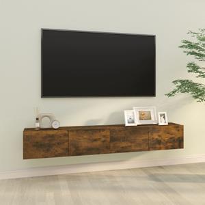 Tv-meubelen 2 st wandgemonteerd 100x30x30 cm hout gerookt eiken