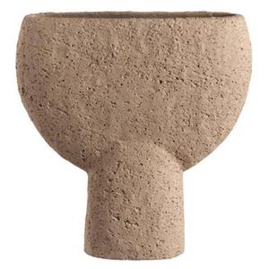 Leen Bakker Vaas Cement - bruin - 25x7,5x25,5 cm