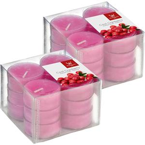 Trend Candles 24x Geurtheelichtjes cranberry/roze 4 branduren -