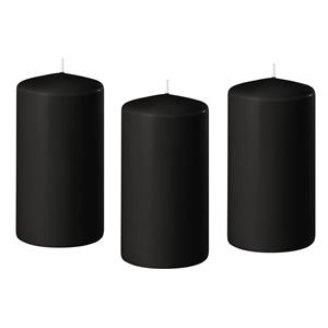 Enlightening Candles 8x Zwarte Cilinderkaarsen/stompkaarsen 6 X 12 Cm 45 Branduren tompkaarsen