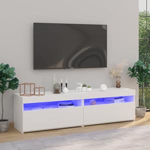 Bonnevie - TV-Schränke 2 Stk. TV-Möbel mit LED-Leuchten Weiß 75x35x40 cm vidaXL