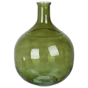 Beliani - Blumenvase Glas grün 34 cm Tischdeko Ballonvase Flaschenvase Boho Modern Achaar - Grün