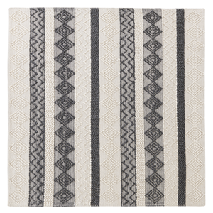 Beliani - Teppich Wolle beige / grau geometrisches Muster quadratisch 200x200 cm Davutlar - Beige
