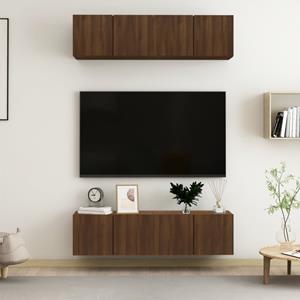 vidaXL TV-Wandschränke 4 Stk. Braun Eiche 60x30x30 cm Holzwerkstoff 