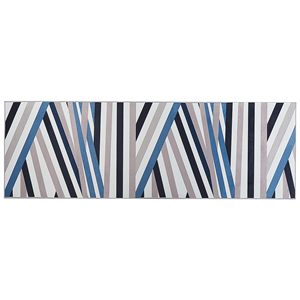 Beliani - Teppich Läufer Mehrfarbig Stoff 80 x 240 cm Rechteckig mit Streifenmuster Geometrisch Rutschfest Modern Vorleger Flur Küche Schlafzimmer