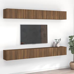 vidaXL 8-tlg. TV-Schrank-Set Braun Eiche 60x30x30 cm Holzwerkstoff 