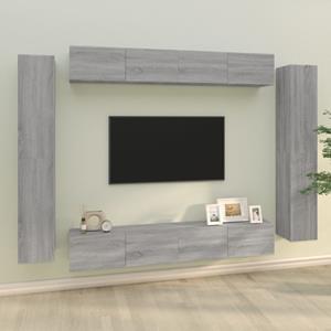 Vidaxl 8-tlg. Tv-schrank-set Grau Sonoma Holzwerkstoff